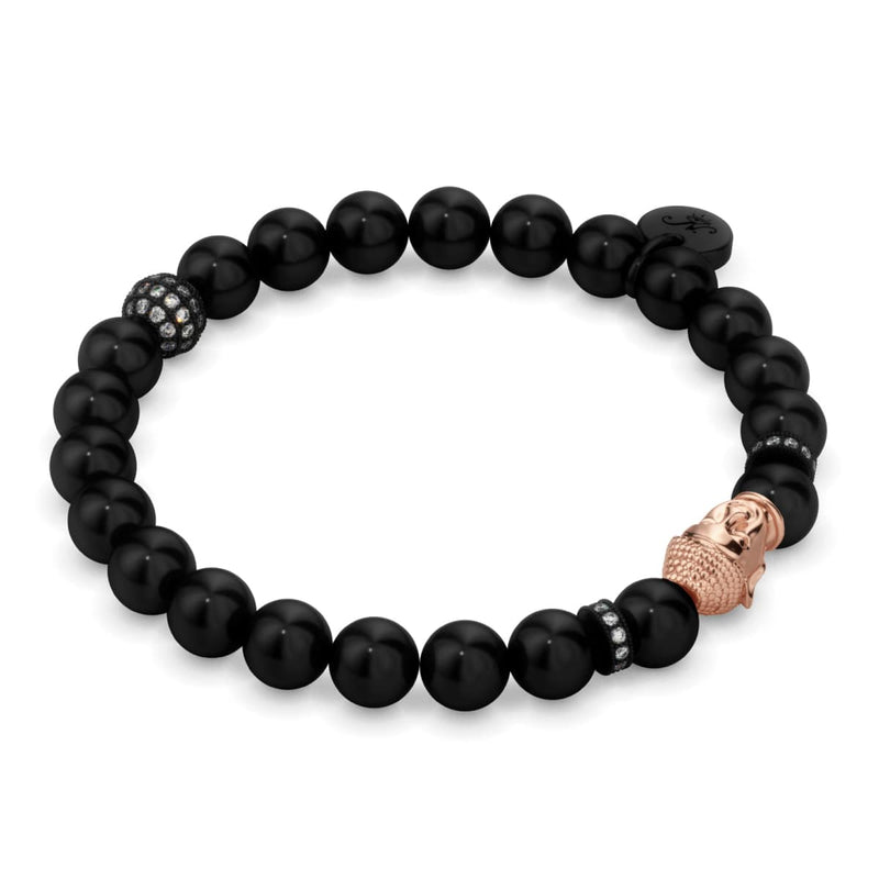 Gunmetal and 18k Rose Gold | Gilded Buddha Bracelet