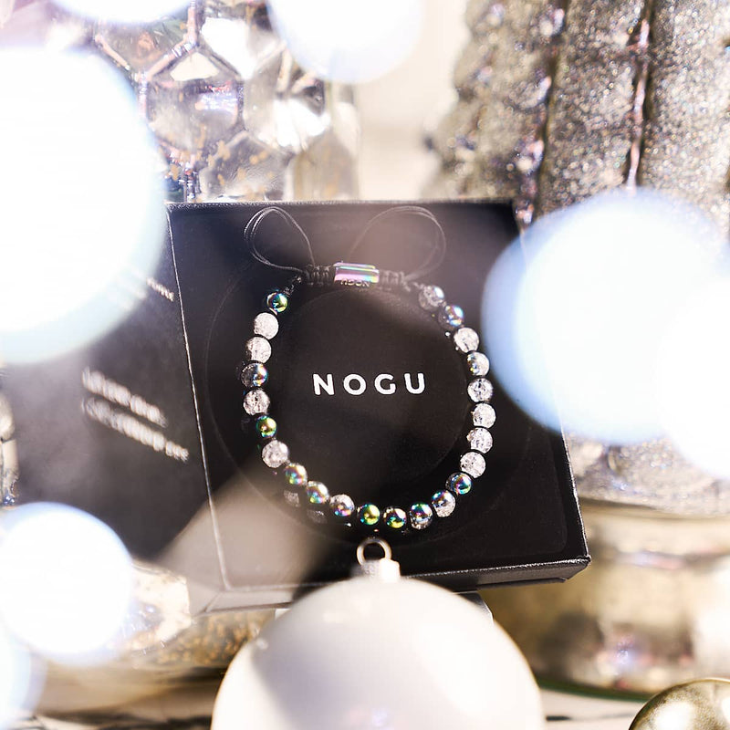 Matte Unicorn Chrome x White | Glitter Glass Double Bracelet