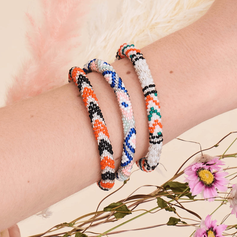 Clementine Wave | Himalayan Glass Bead Bracelet