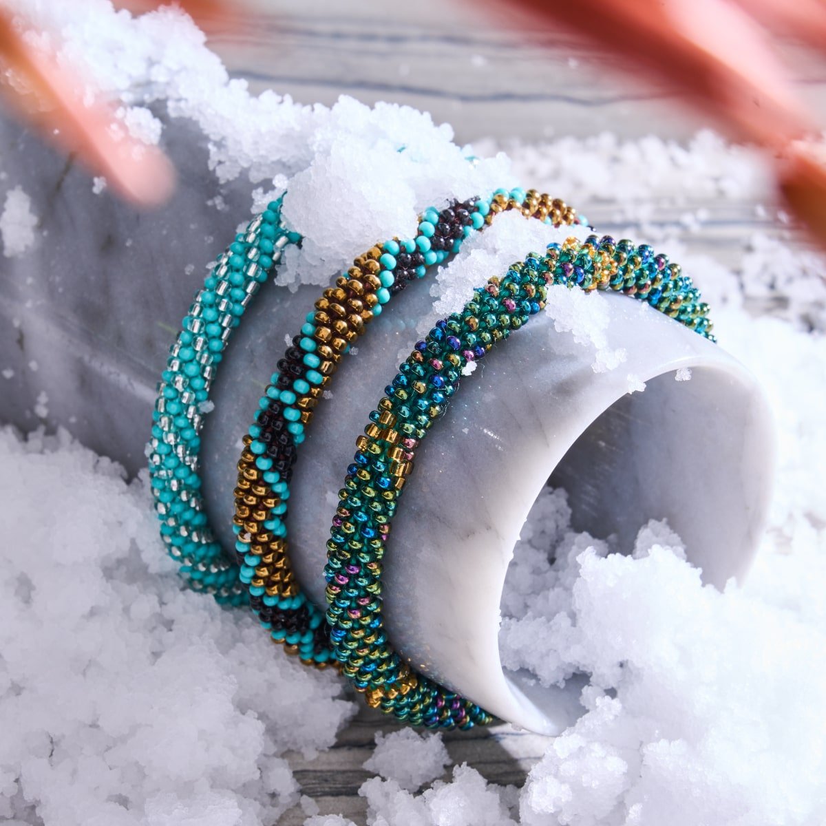Glacier Blue | Himalayan Glass Bead Bracelet