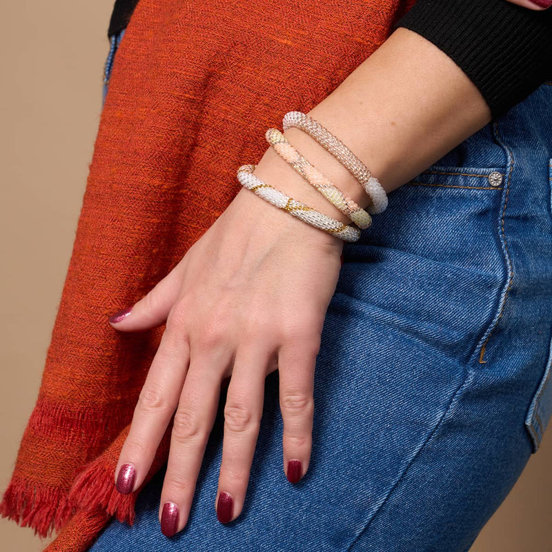 Neon Pumpkin | Himalayan Glass Bead Bracelet