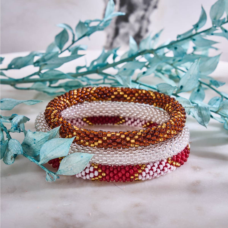 Ruby Soho | Himalayan Glass Bead Bracelet