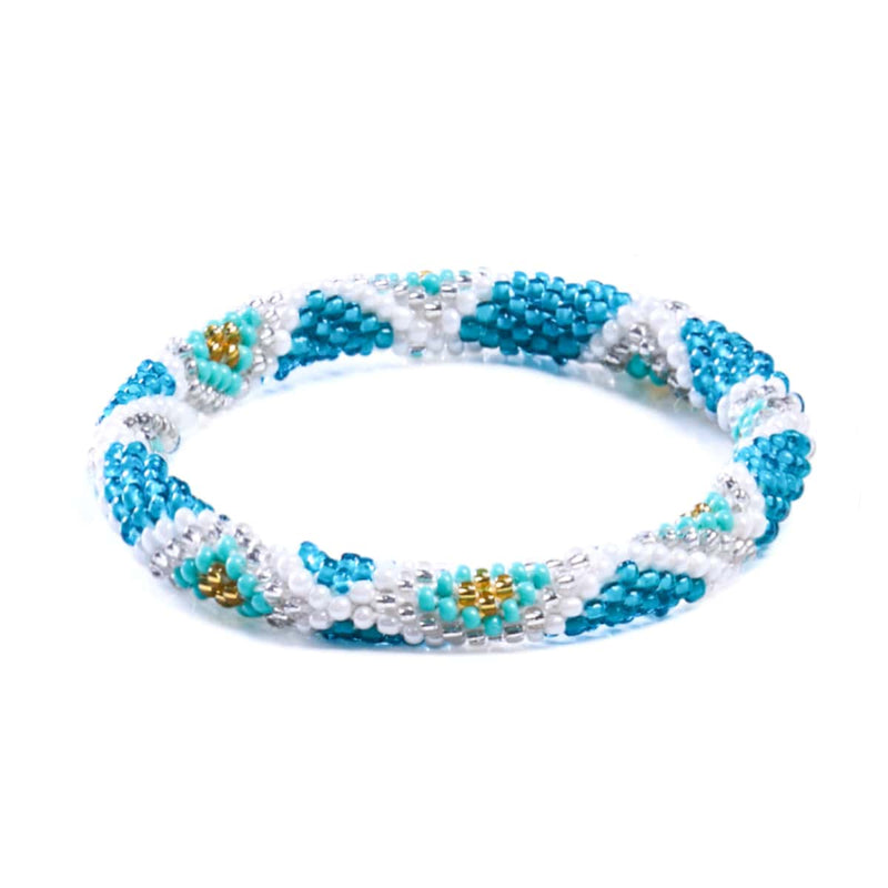 Seafoam Crashing | Himalayan Glass Bead Bracelet