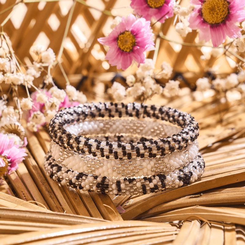 Shimmering Salt Flats | Himalayan Glass Bead Bracelet