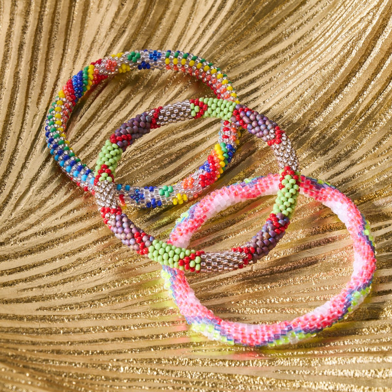 Watermelon Ice | Himalayan Glass Bead Bracelet