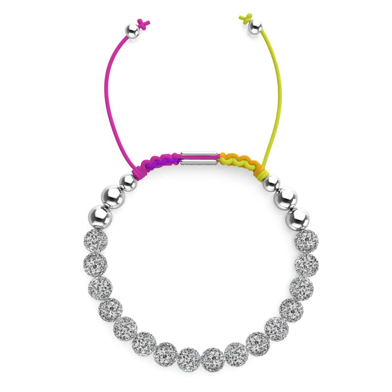 Winter White Crystal | Silver x Spectrum | Kikiballa Bracelet