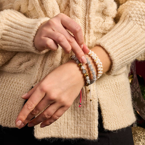 Winter White Crystal | Silver x Spectrum | Kikiballa Bracelet