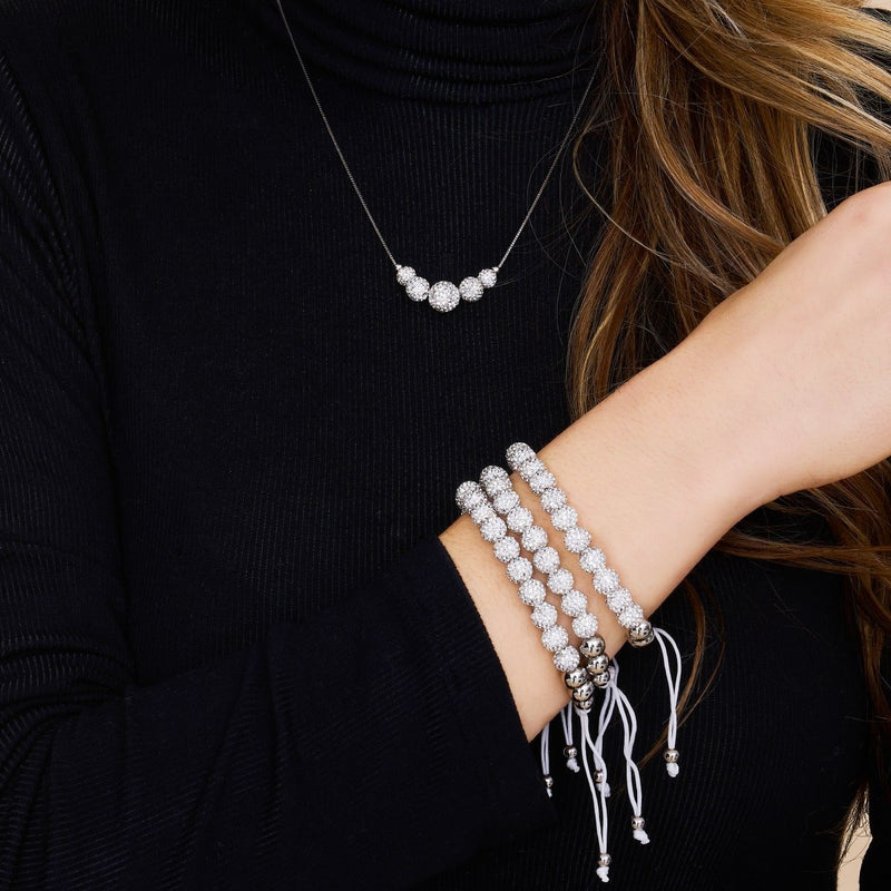 Winter White Crystal | Silver x White | Kikiballa Bracelet