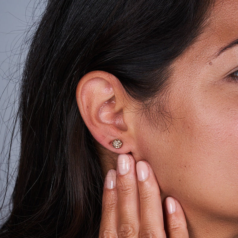 Champagne Crystal | .925 Sterling Silver | Mini Kikiballa Earrings