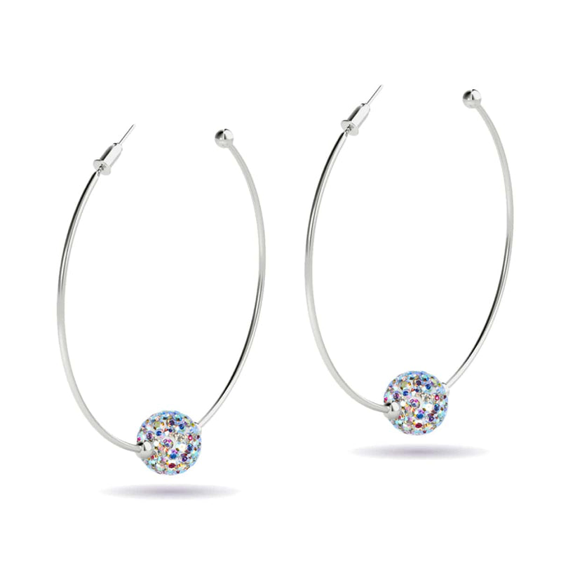 Confetti Crystal | Silver | Kikiballa Hoop Earrings