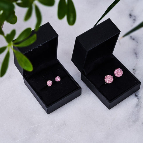 Flamingo Crystal | .925 Sterling Silver | Mini Kikiballa Earrings