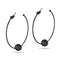 Obsidian Crystal | Gunmetal | Kikiballa Hoop Earrings