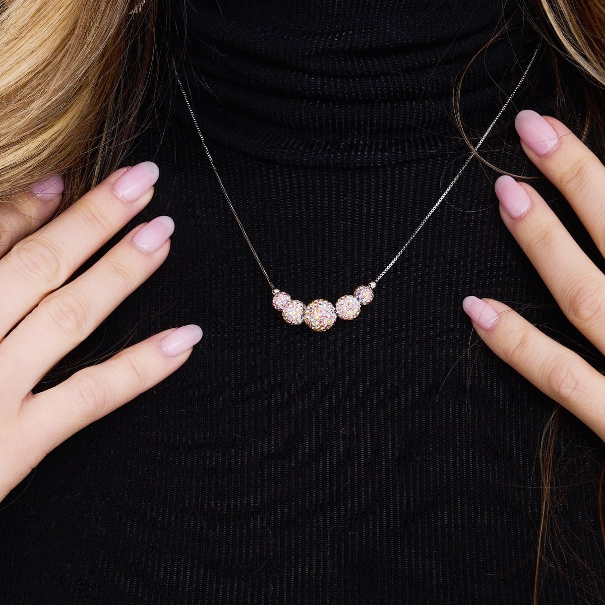 Confetti Crystal | .925 Sterling Silver | Kikiballa Infinity Clasp Necklace