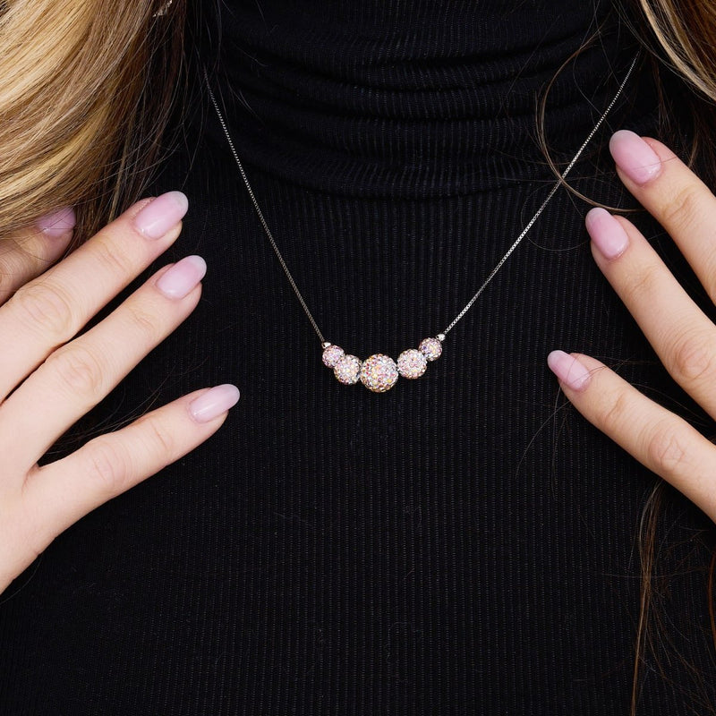 Confetti Crystal | .925 Sterling Silver | Kikiballa Infinity Clasp Necklace