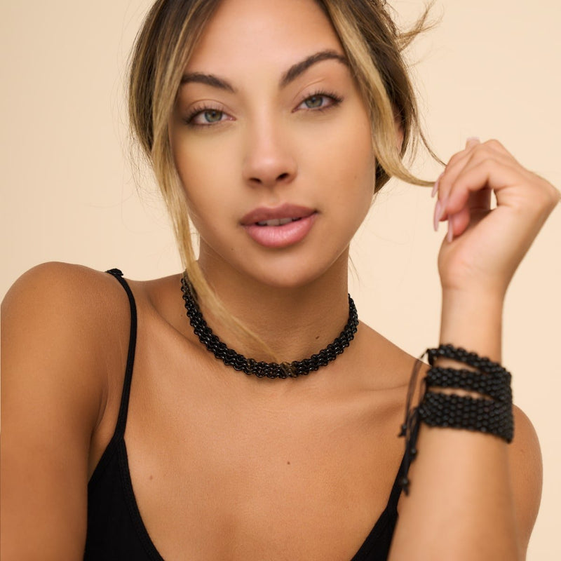 Black x Gunmetal | Kismet Links | Choker Necklace