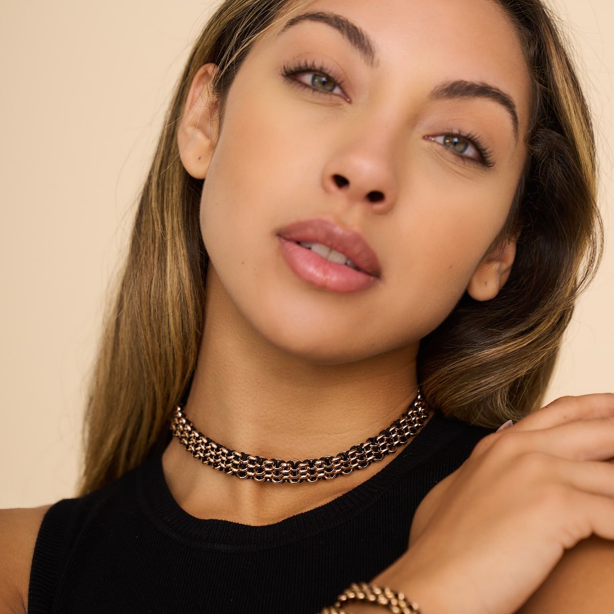 Black x Rose Gold | Kismet Links | Choker Necklace