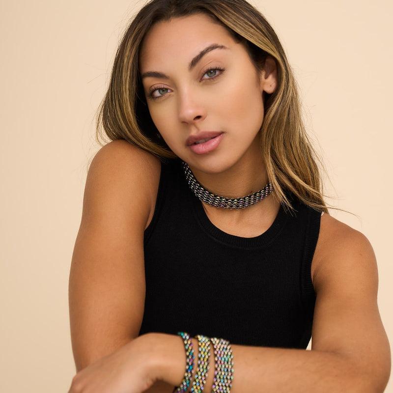 Black x Unicorn Silver | Kismet Links | Deluxe Choker Necklace