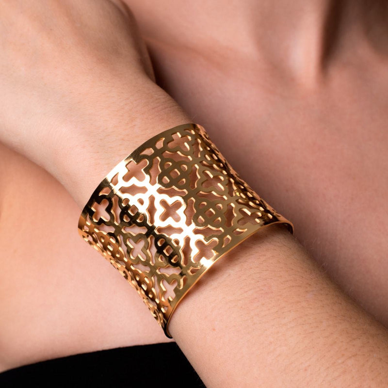 Clover | 18k Gold | Laser Cut Cuff