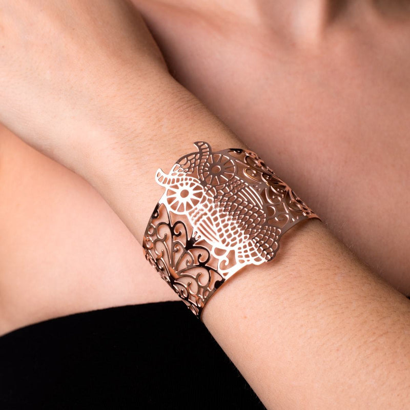 Owl | 18k Rose Gold | Laser Cut Cuff