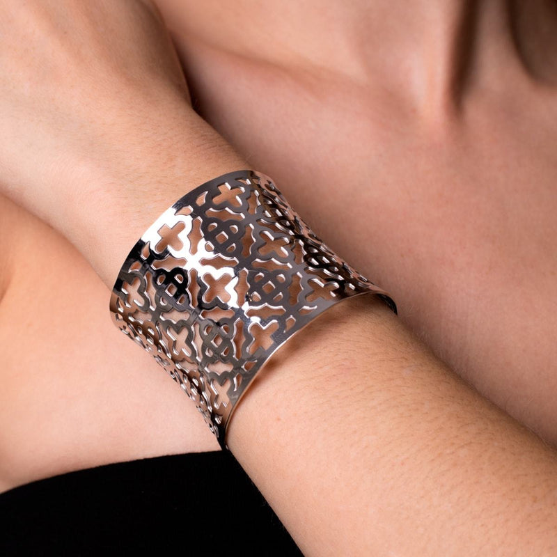 Clover | Silver | Laser Cut Cuff