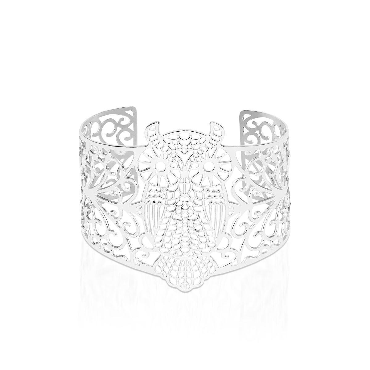 Owl | Silver | Laser Cut Cuff