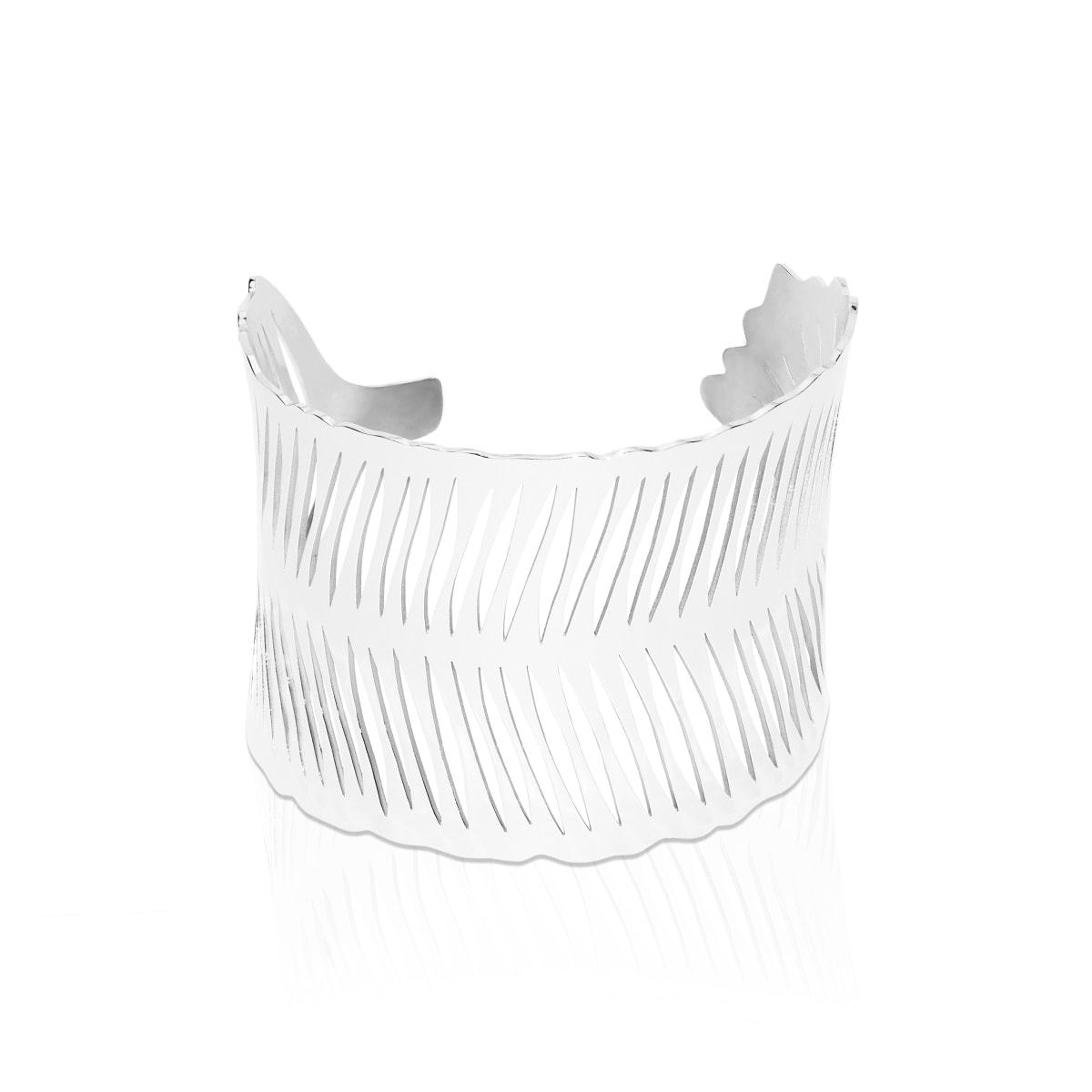 Palm Leaf | Silver | Laser Cut Cuff
