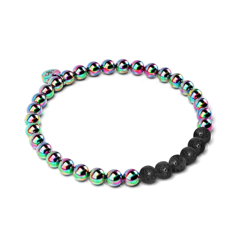 Unicorn Silver and Black | Lava Rock Diffuser Bracelet