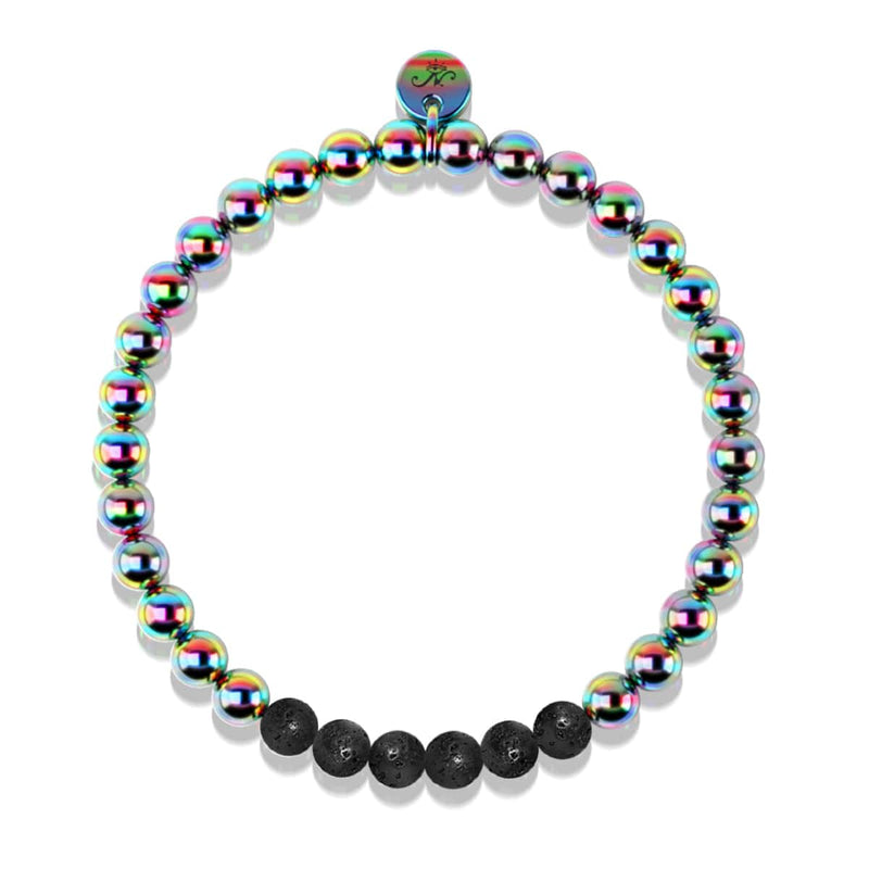 Unicorn Silver and Black | Lava Rock Diffuser Bracelet