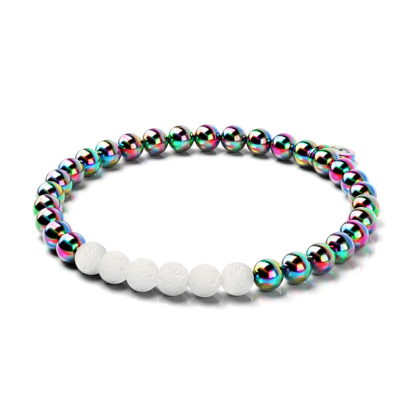 Unicorn Silver and White | Lava Rock Diffuser Bracelet
