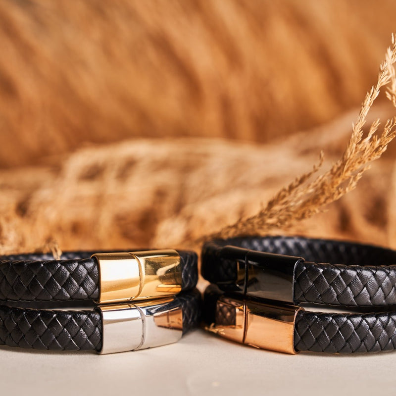 Gunmetal | Infinity Braid | Leather Bracelet