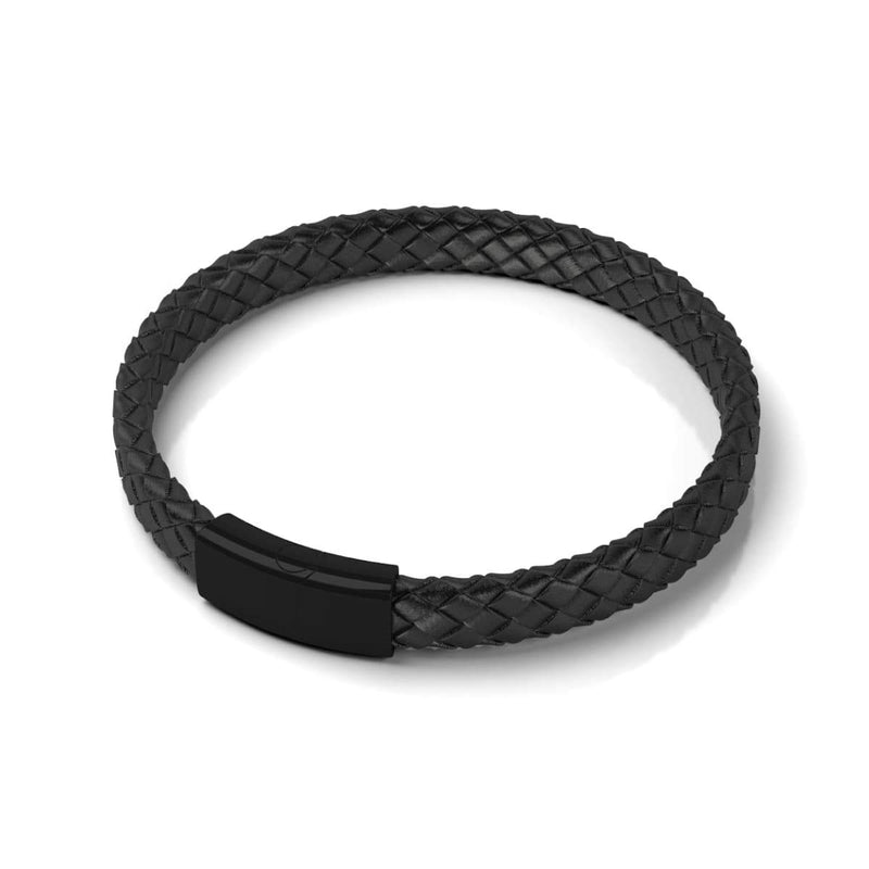Gunmetal | Infinity Braid | Mini Leather Bracelet