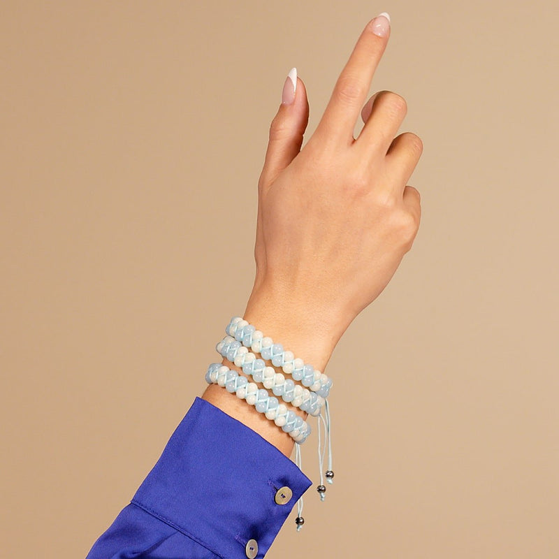 Ultramarine x Porcelain | Lumos Ceramic | Vitality Macrame Bracelet