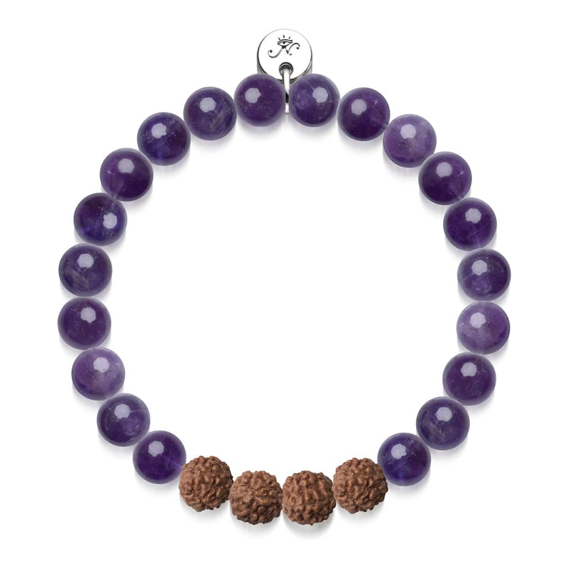 Astral | Amethyst x Rudraksha | Mala Bracelet