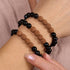 Feng Shui | Black Line Agate x Rudraksha | Mala Bracelet