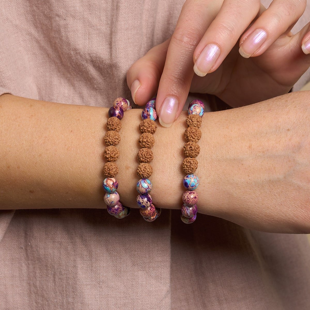 Gaia | Purple Regalite x Rudraksha | Mala Bracelet