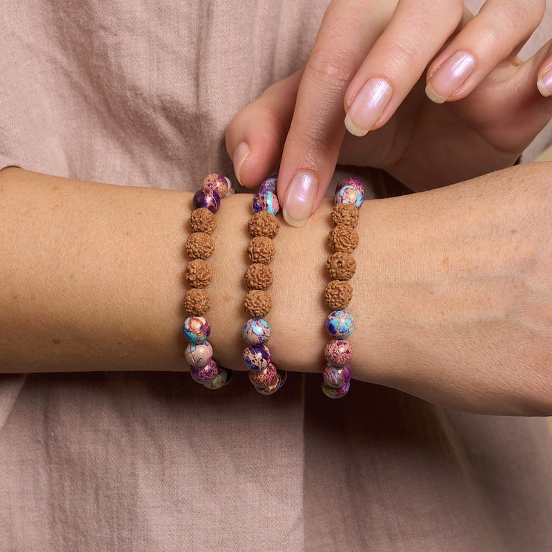 Gaia | Purple Regalite x Rudraksha | Mala Bracelet