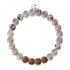 Higher Self | White Line Brown Agate x Rudraksha | Mala Bracelet