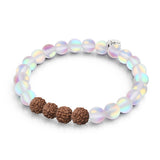 Holistic Glow | Mermaid Glass x Rudraksha | Mala Bracelet