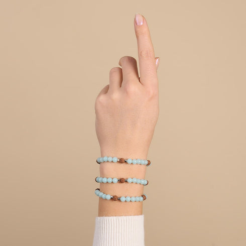 Light Of Samsara | Gemstone x Lumos Rudraksha |  Mala Bracelet