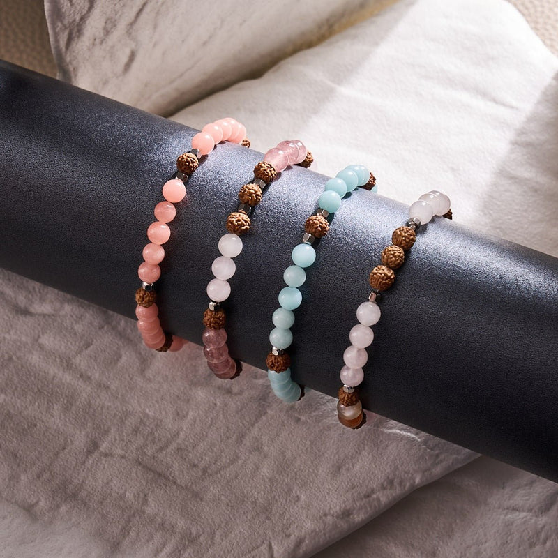 Light Of Samsara | Gemstone x Lumos Rudraksha | Mala Bracelet