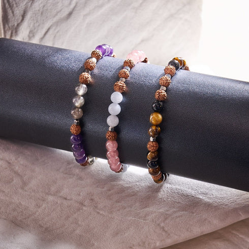 Shaolin Monk | Gemstone Rudraksha |  Mala Bracelet
