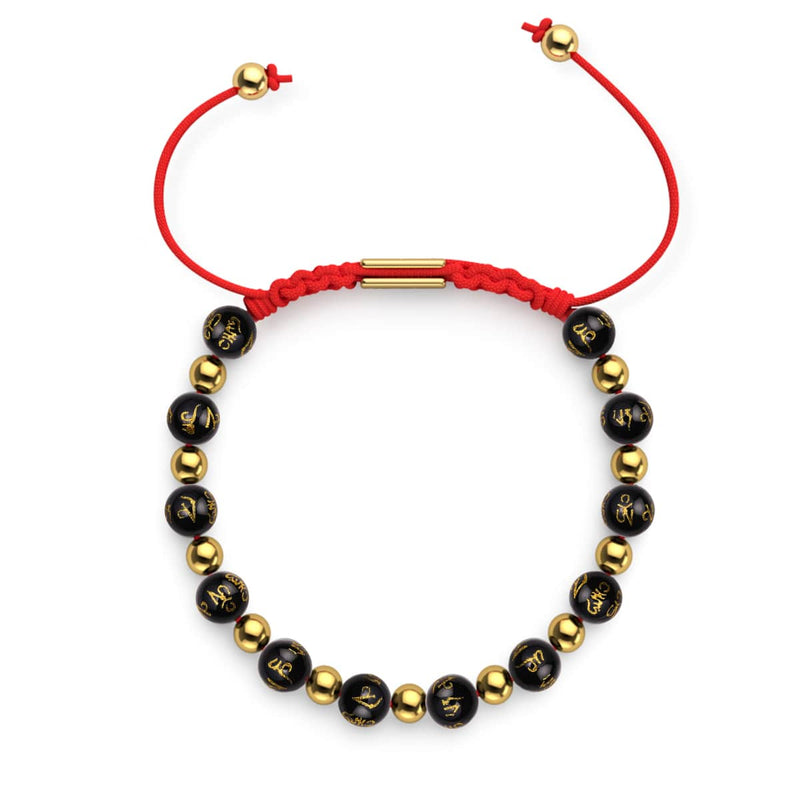 Tibetan Amulet | Mini Obsidian Mantra Bracelet