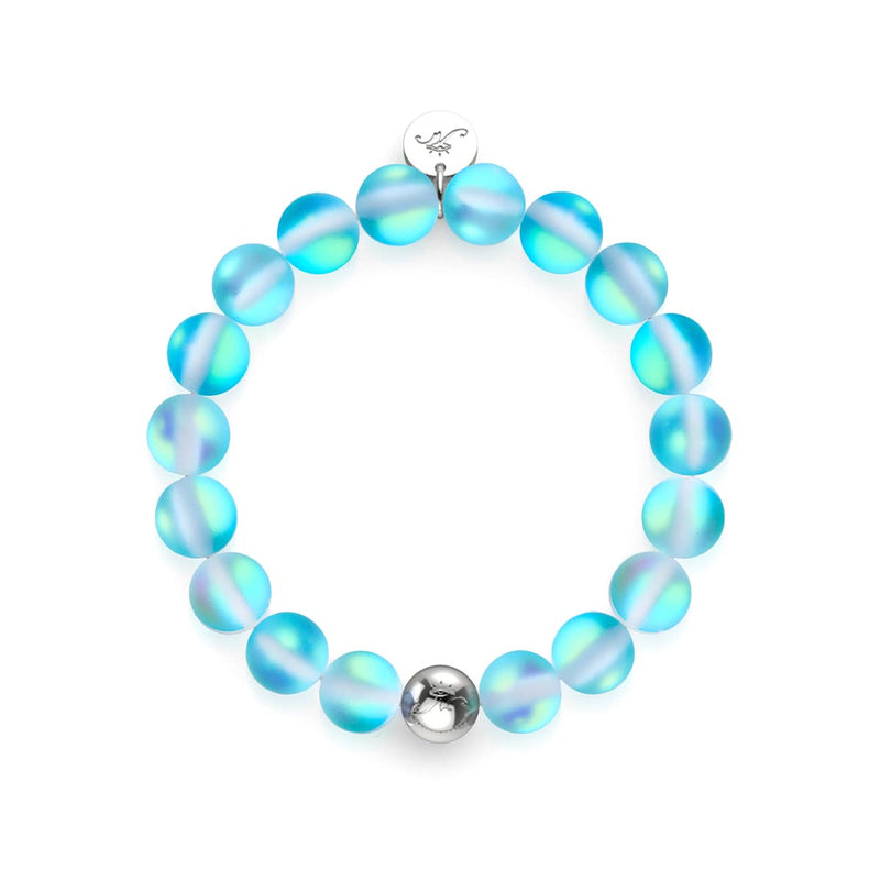 Aquamarine | Silver | Mermaid Glass Statement Bracelet