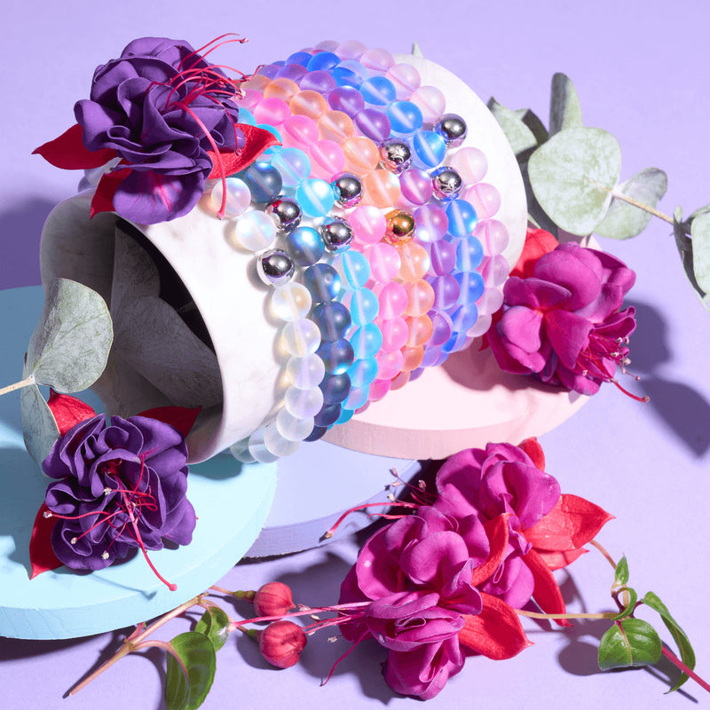 Aquamarine | Silver | Mermaid Glass Statement Bracelet