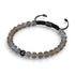Chocolate | Gunmetal | Mermaid Glass Macrame Bead Bracelet