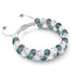 Grey and White | Silver | Double Mermaid Glass Bracelet