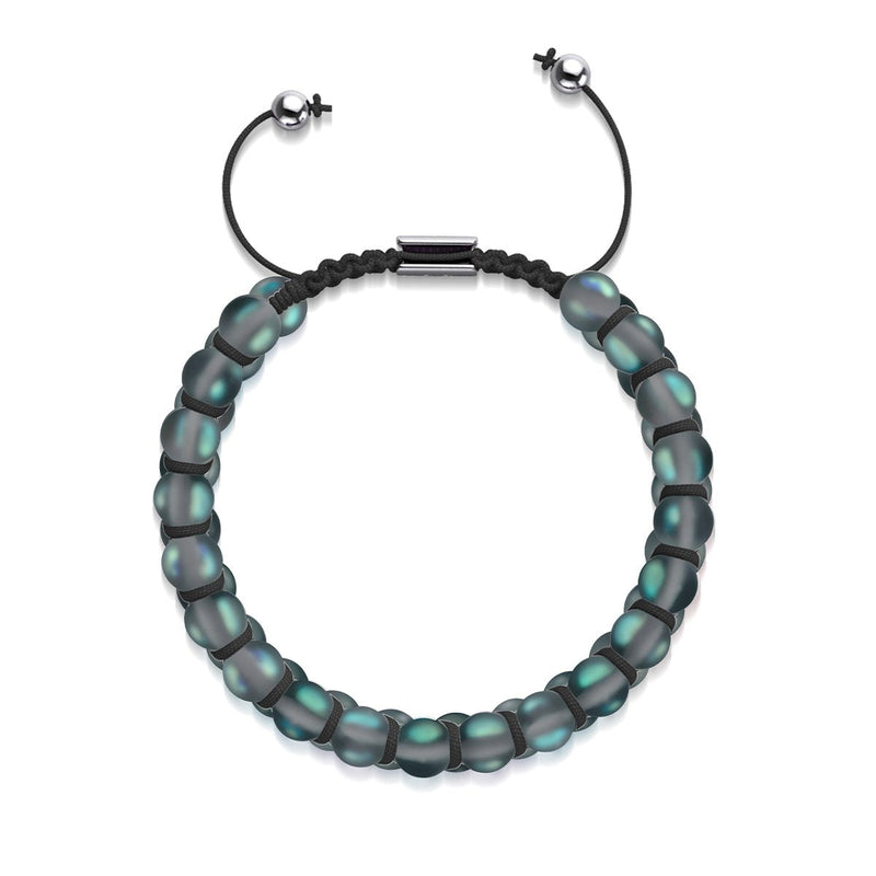 Grey | Silver | Double Mermaid Glass Bracelet