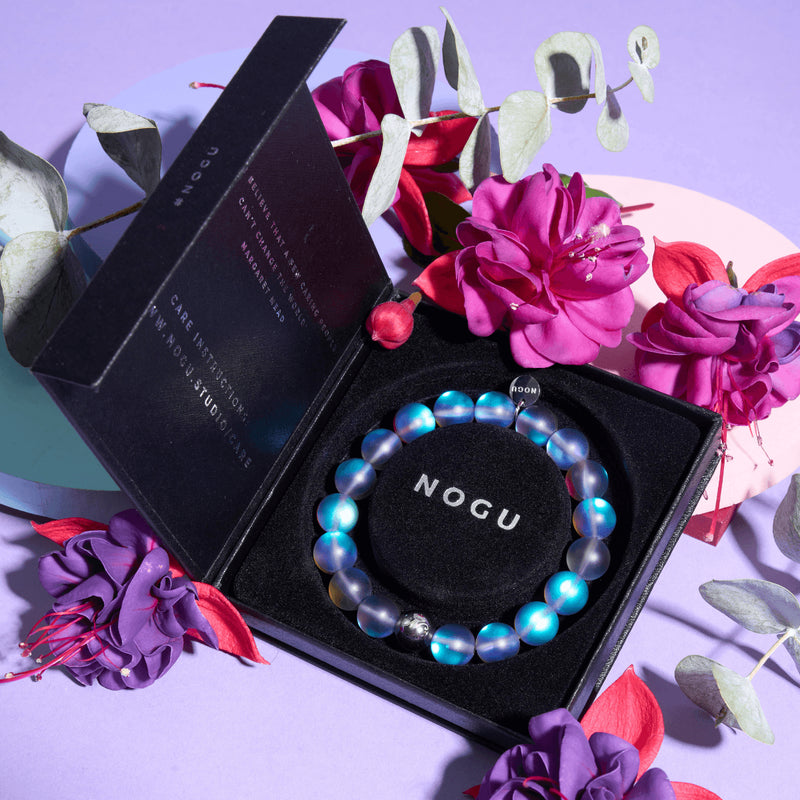 Grey | Silver | Mermaid Glass Statement Bracelet