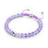 Lavender | Silver | Mermaid Glass Macrame Bead Bracelet
