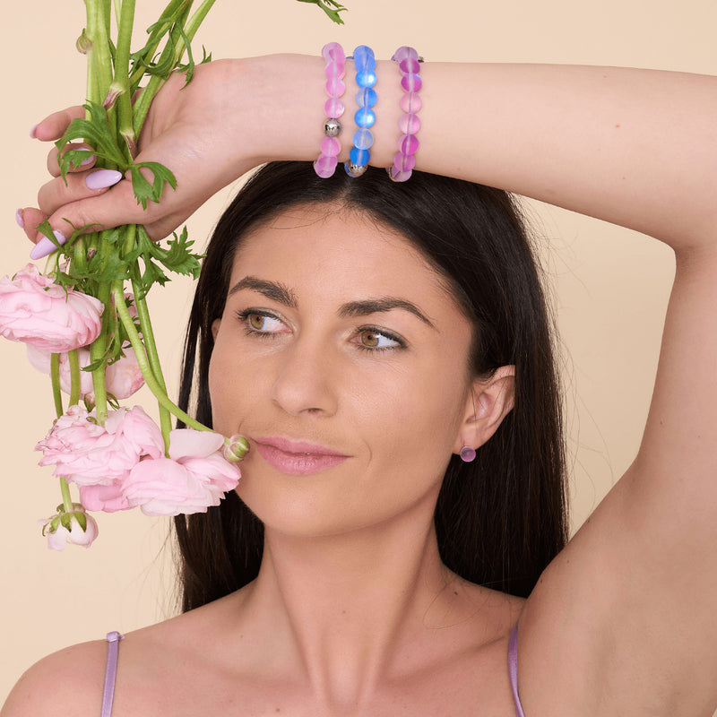 Lavender | Silver | Mermaid Glass Statement Bracelet